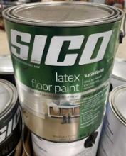 4 GALLONS OF SICO GREY LATEX FLOOR PAINT