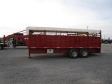 2001 CIRCLE W GOOSENECK STOCK TRAILER