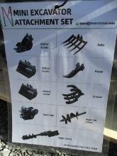 9 PIECE EXCAVATOR ATTACHMENT SET