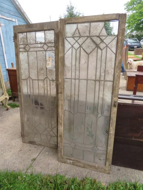 Leaded glass doors