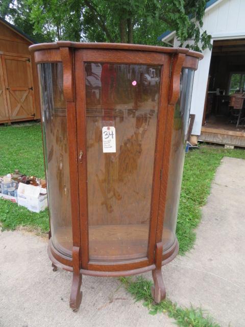 Curved glass china cabinet