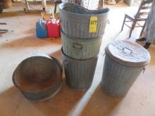 Galvanized trash cans & washtubs