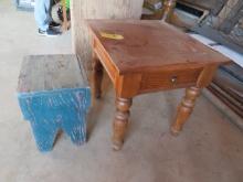 End table & bench