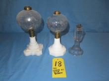 (3) Whale Oil lamp bases