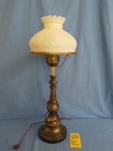 Brass Lamp w/glass shade