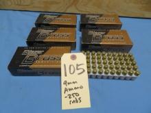 9mm Ammo - 250 rnds