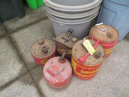 Gas Cans, Flower Pots, Trash Can