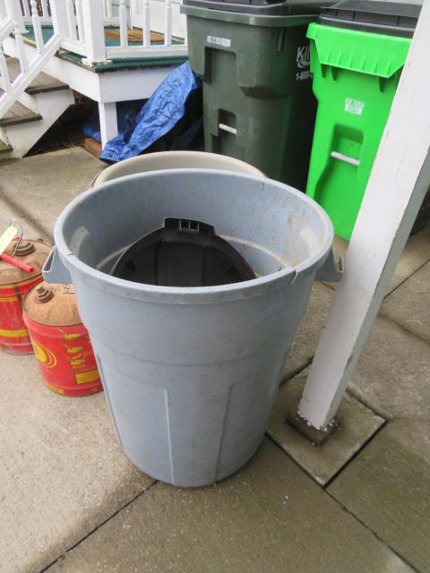 Gas Cans, Flower Pots, Trash Can