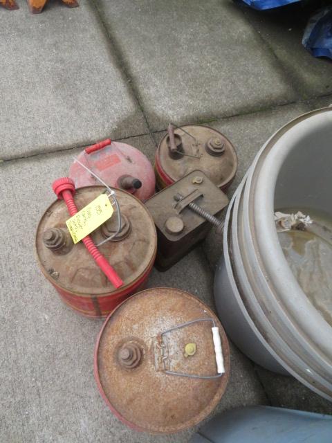 Gas Cans, Flower Pots, Trash Can