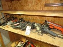 Shelf of Power Tools, Drills & Grinders