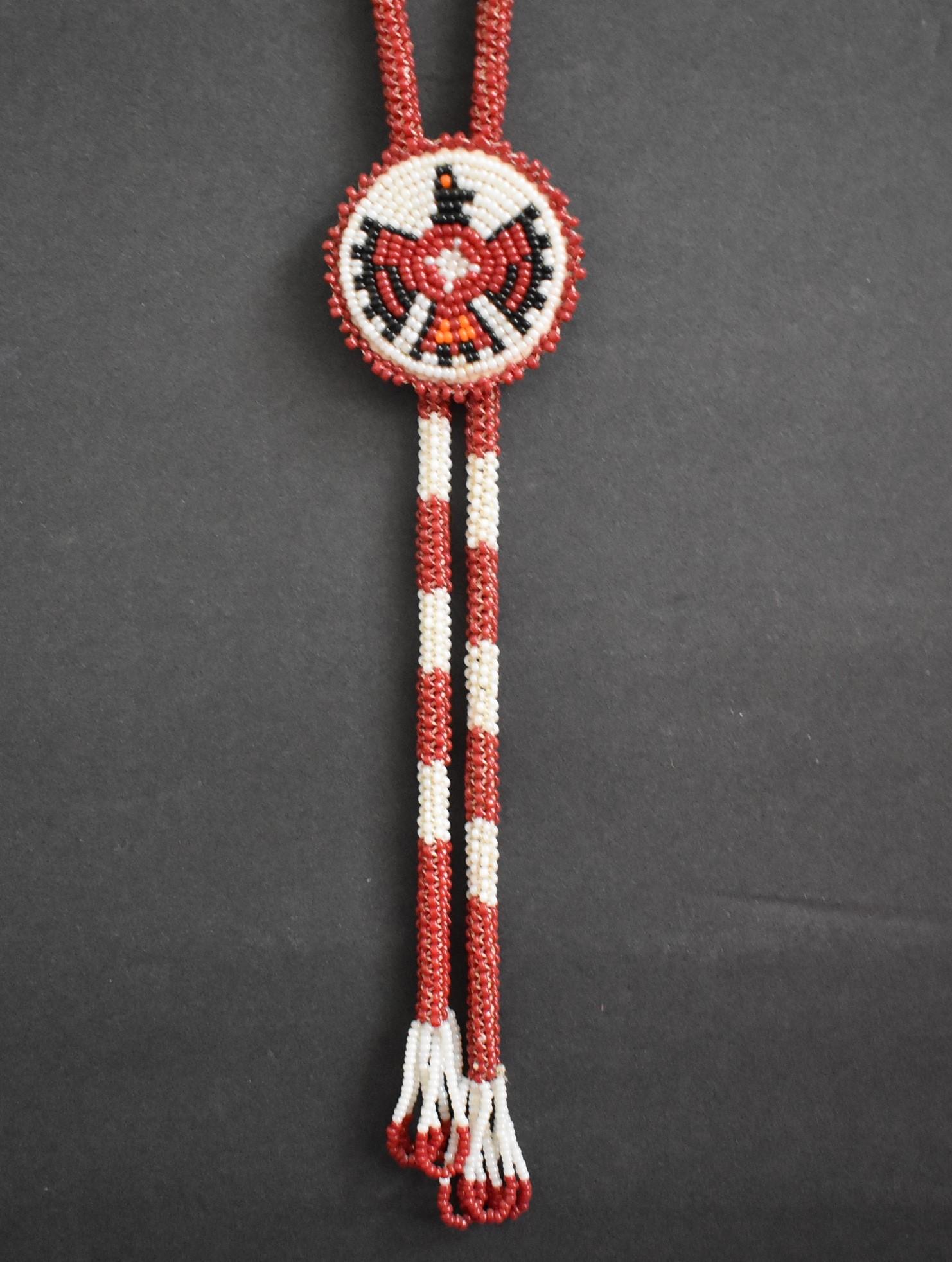 NATIVE AMERICAN BOLO TIE BEADED!