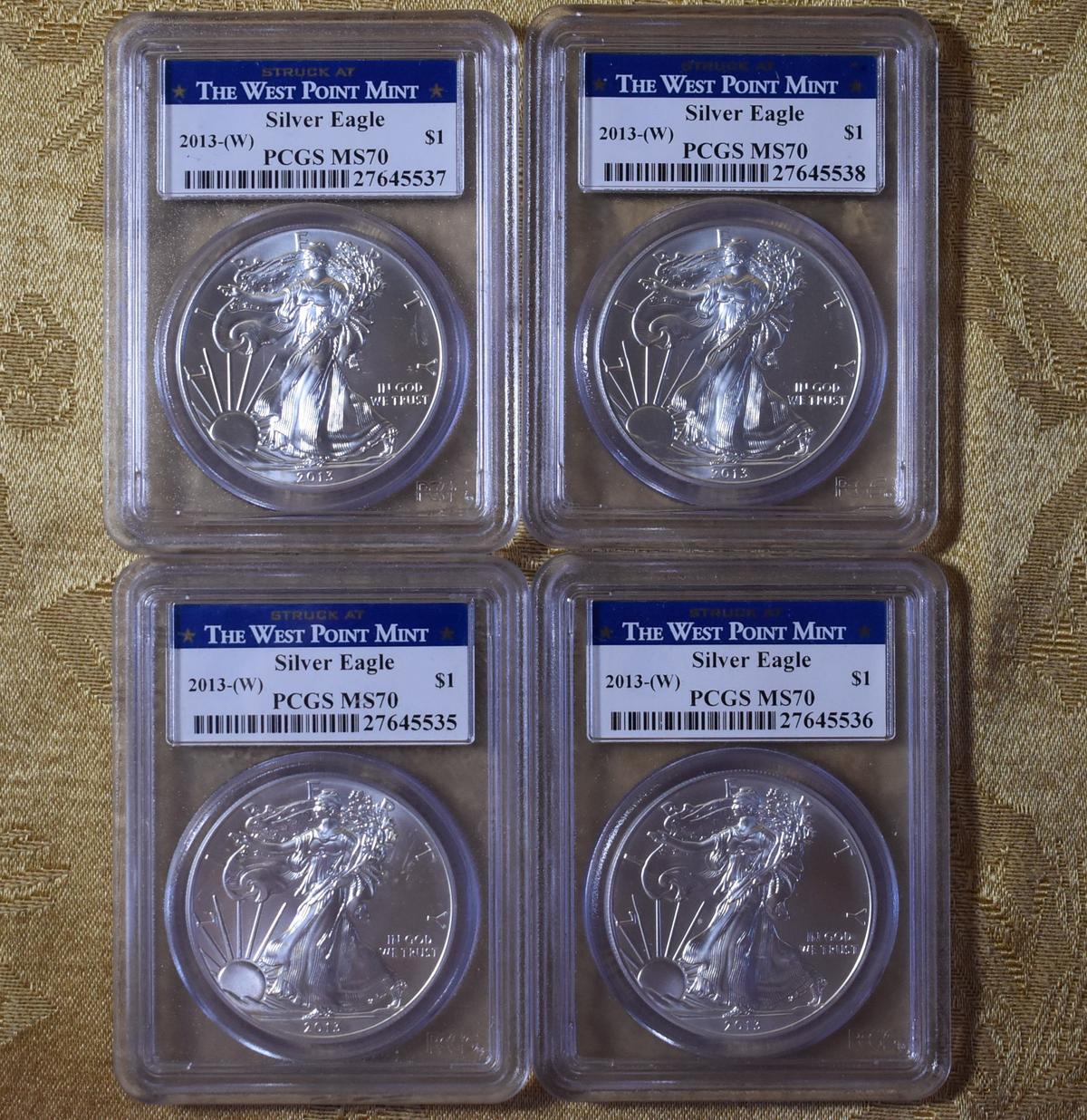 SEQUENTIAL WEST POINT MINT SILVER EAGLES!!