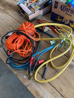 Electrical cord, jumper cables and spreader