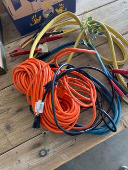 Electrical cord, jumper cables and spreader