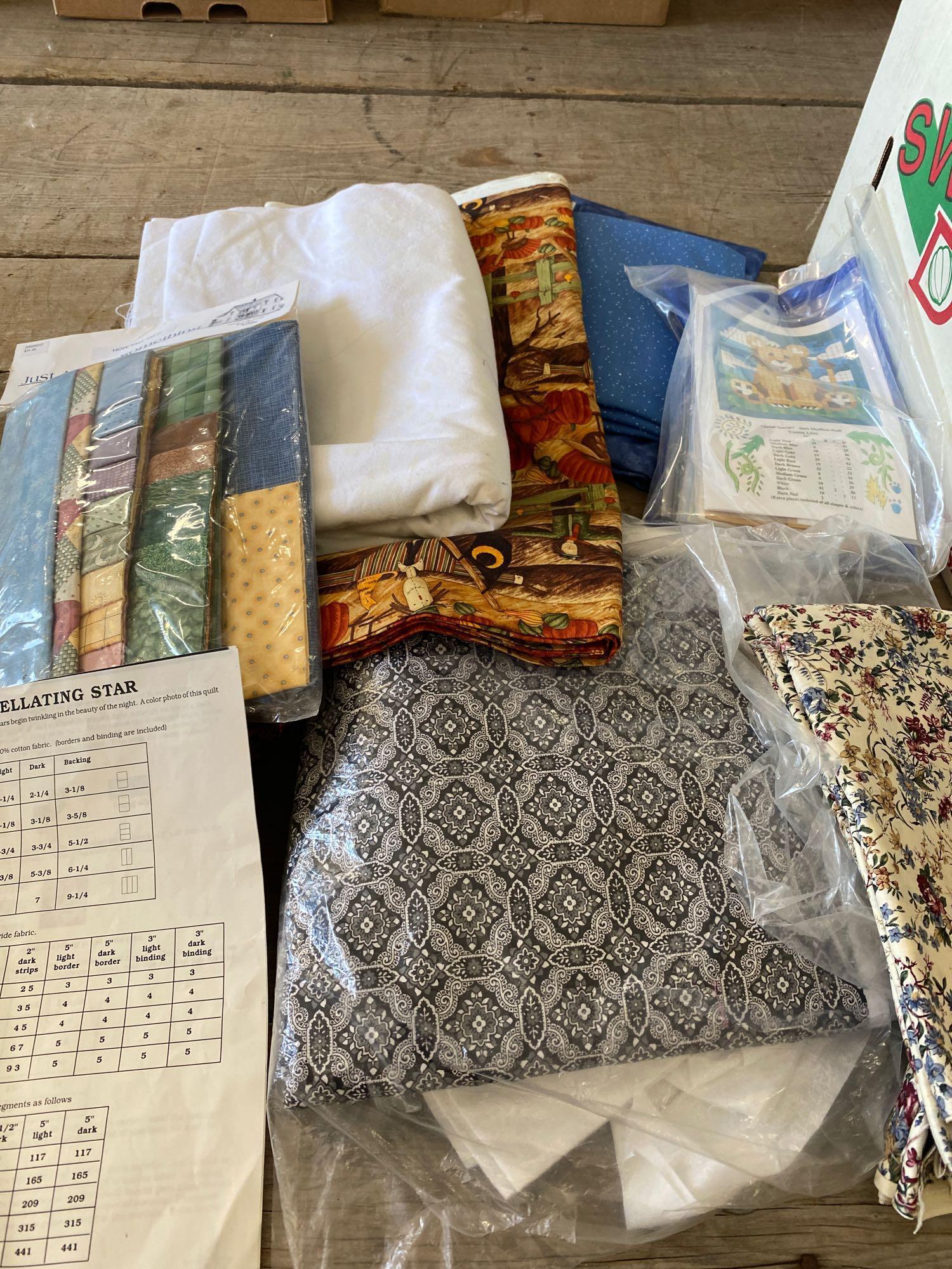 Quilting supplies, fabric