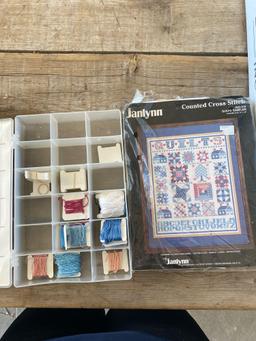 Batting, Floss organizer, thread, Crosstitch kit