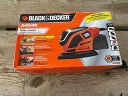 Black and Decker detail sander, mallet and bag