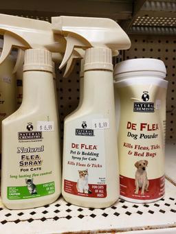 Qty 16 - Assorted Flea treatment products. New as pictured.