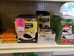 Large assortment of rodent, flea, and fly killer, traps, etc. New.