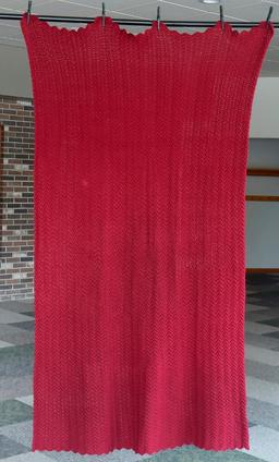Rich Red Ripple Afghan