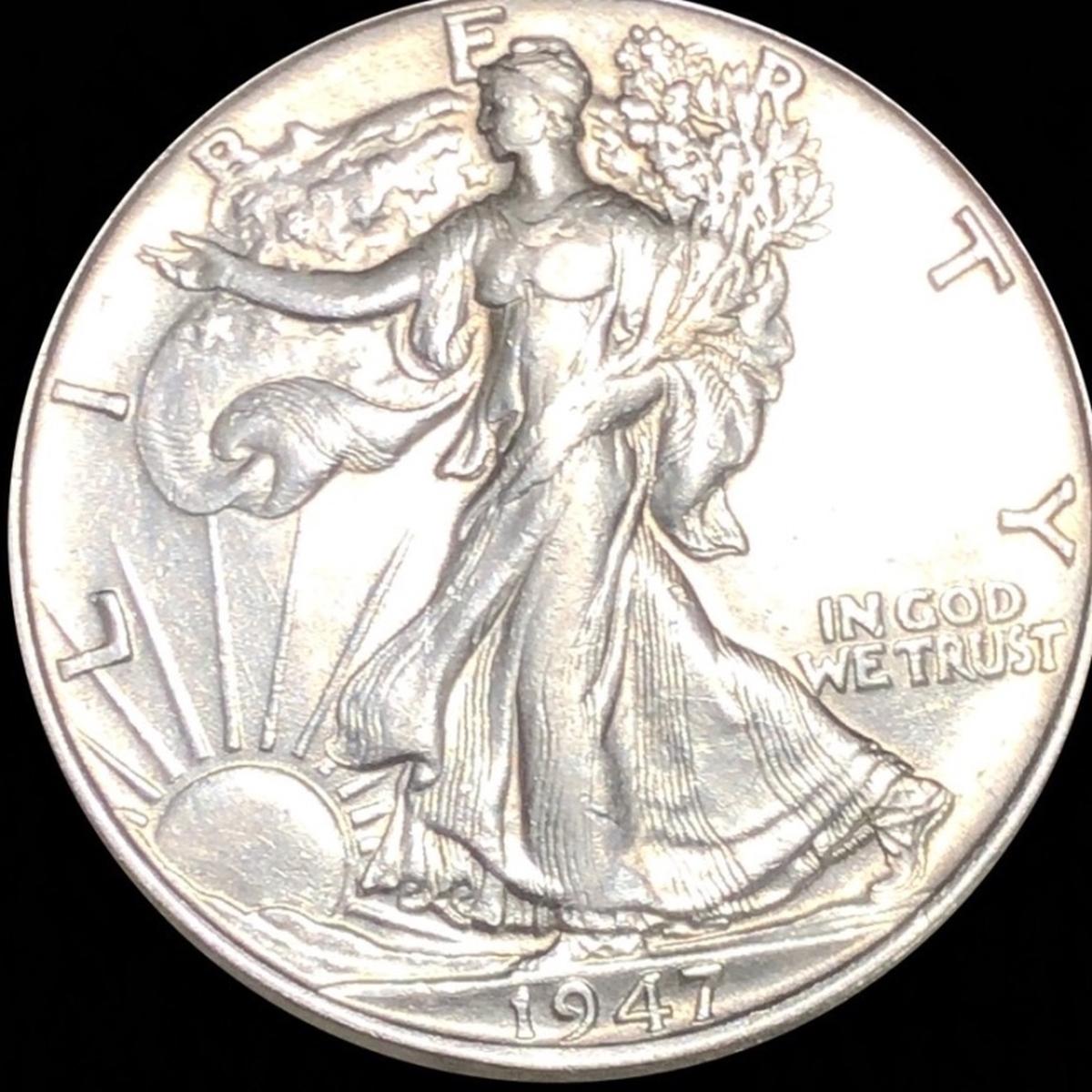 1947 Walking Half Dollar CLOSELY UNCIRCULATED