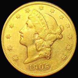 1906-S $20 Gold Double Eagle CLOSELY UNC