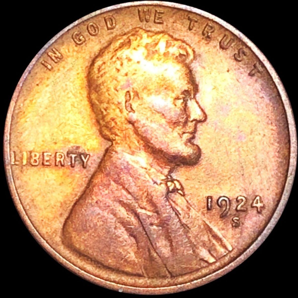 1924-S Lincoln Wheat Penny LIGHTLY CIRCULATED