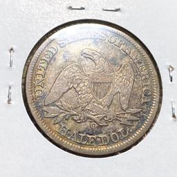 1858-O Seated Half Dollar ABOUT UNCIRCULATED