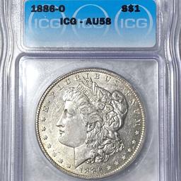 1886-O Morgan Silver Dollar ICG - AU58