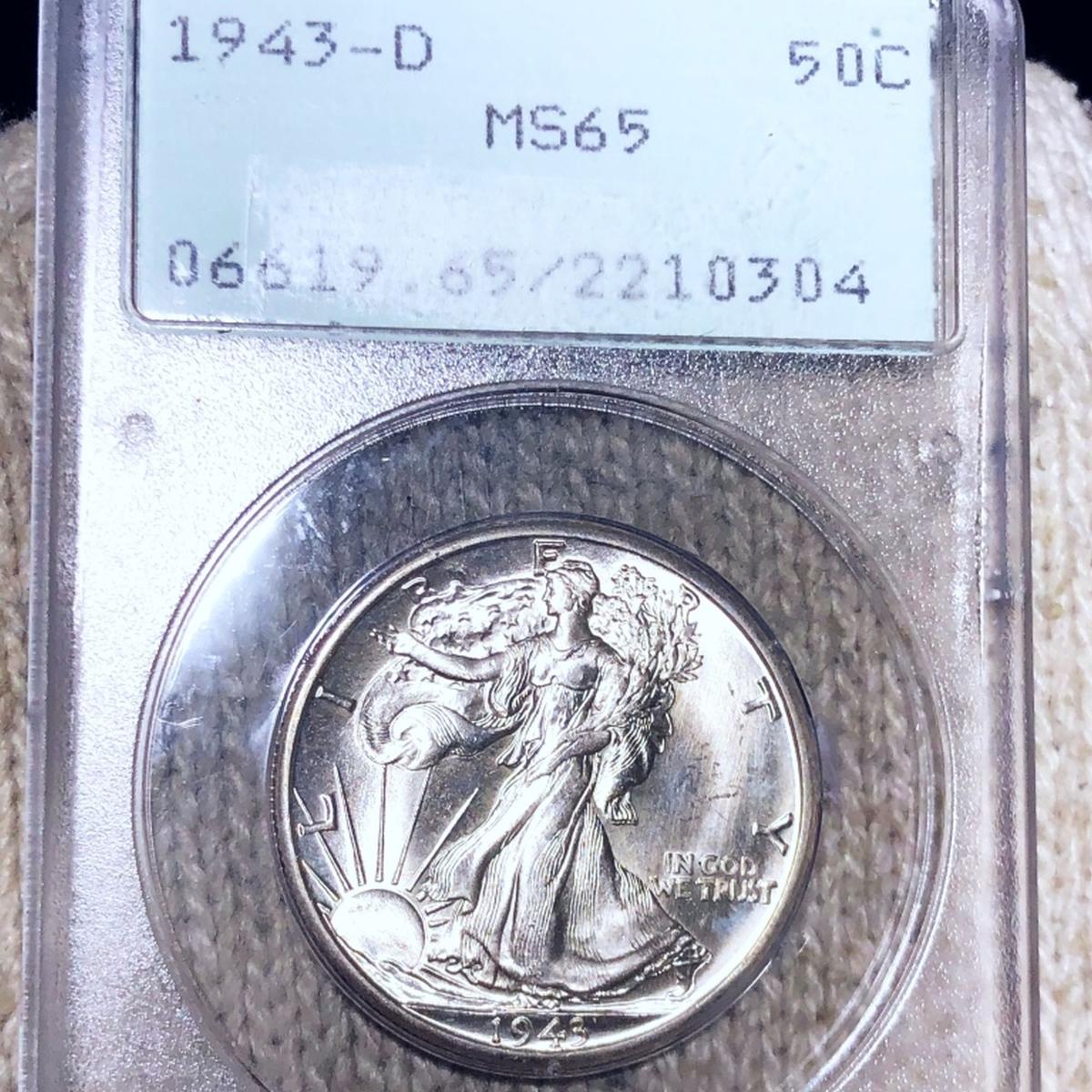 1943-D Walking Half Dollar PCGS - MS65