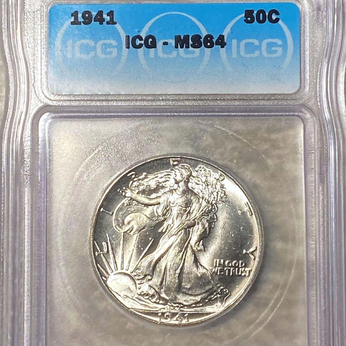 1941 Walking Half Dollar ICG - MS64