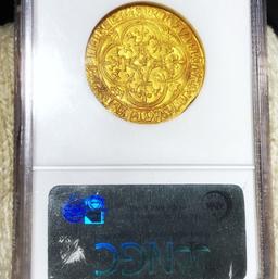 1380-1422 French Gold Ecu'or NGC - MS62 FR-291