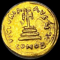 641 AD Byzantine Empire Gold Solidus AU