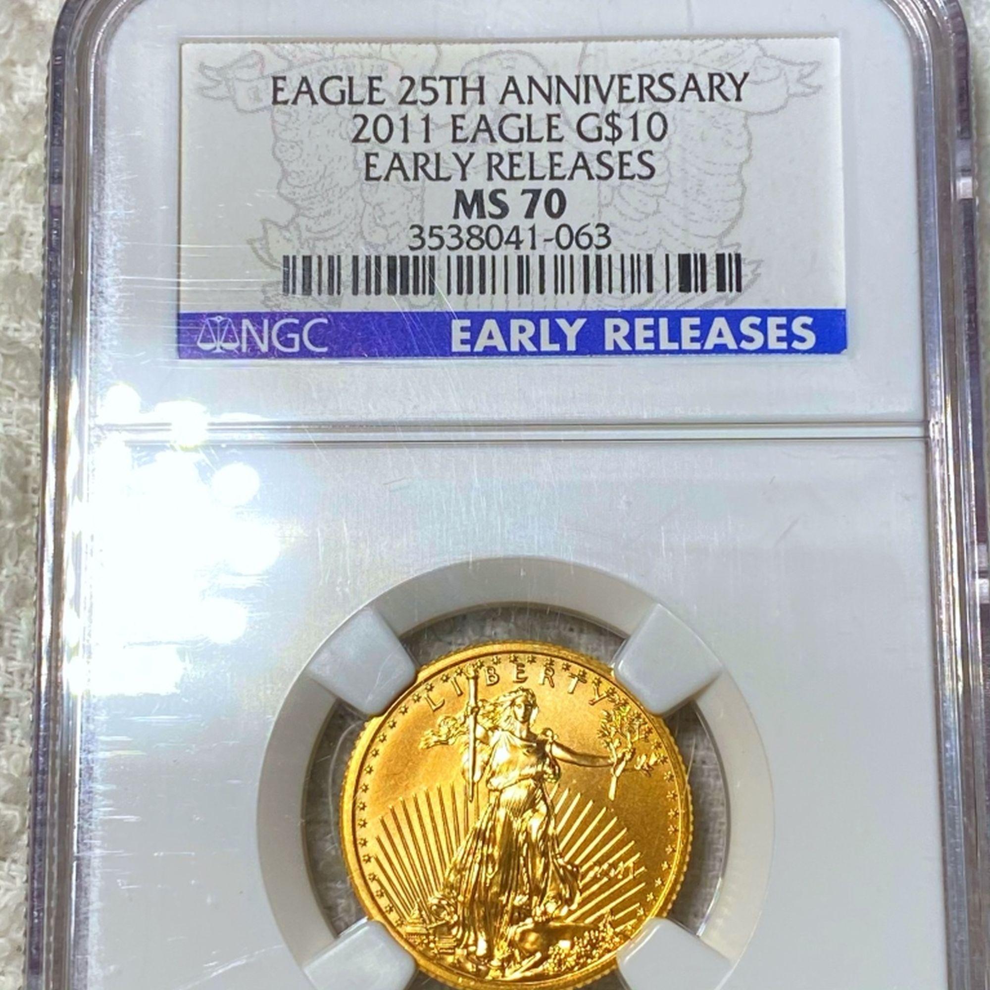 2011 $10 Gold Eagle NGC - MS70