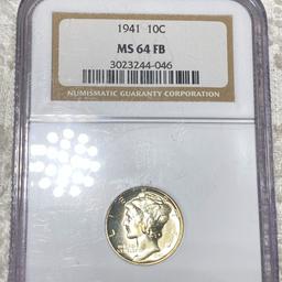 1941 Mercury Silver Dime NGC - MS 64 FB