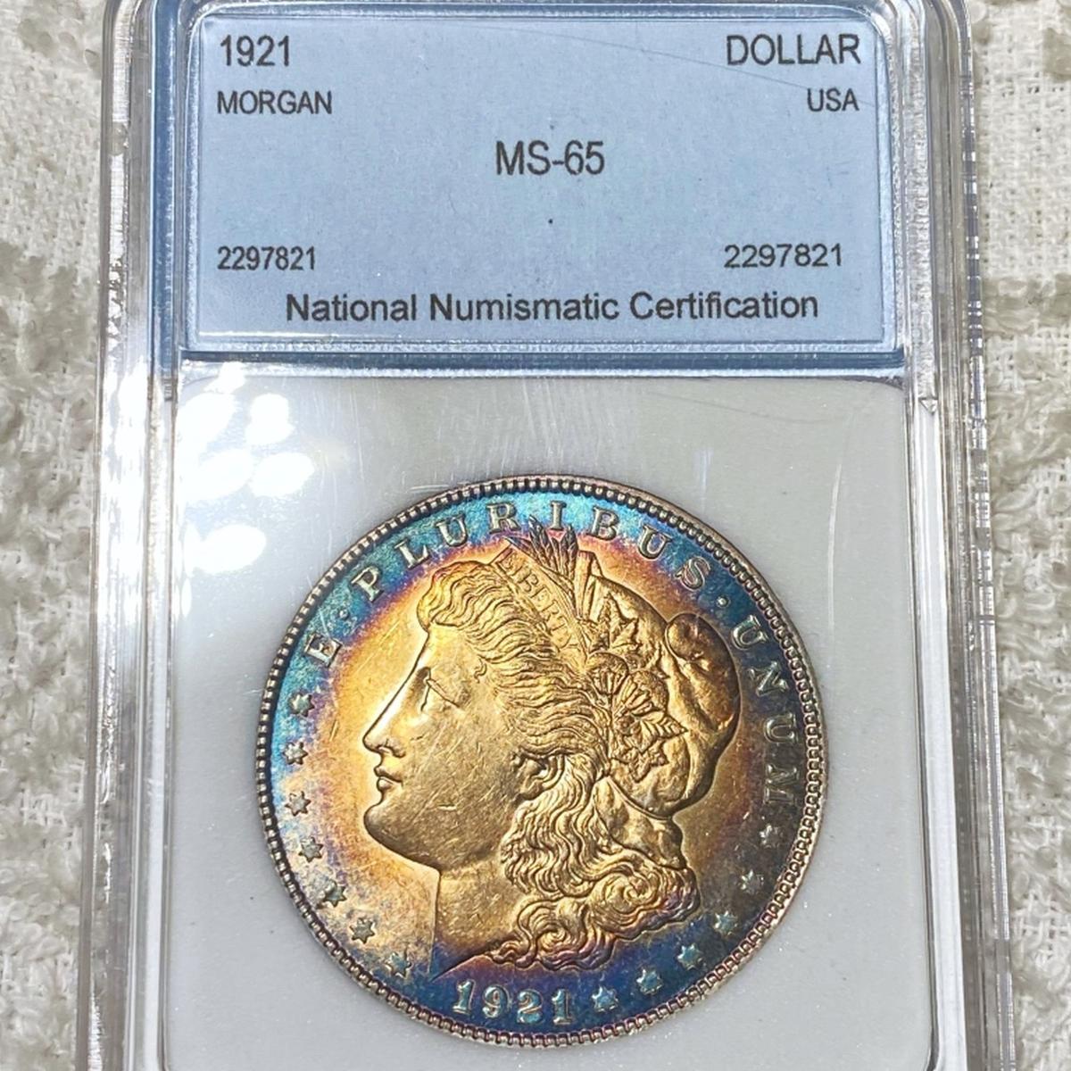 1921 Morgan Silver Dollar NNC - MS65