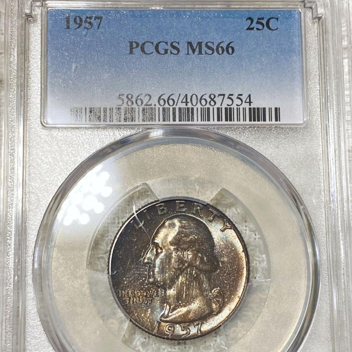 1957 Washington Silver Quarter PCGS - MS66