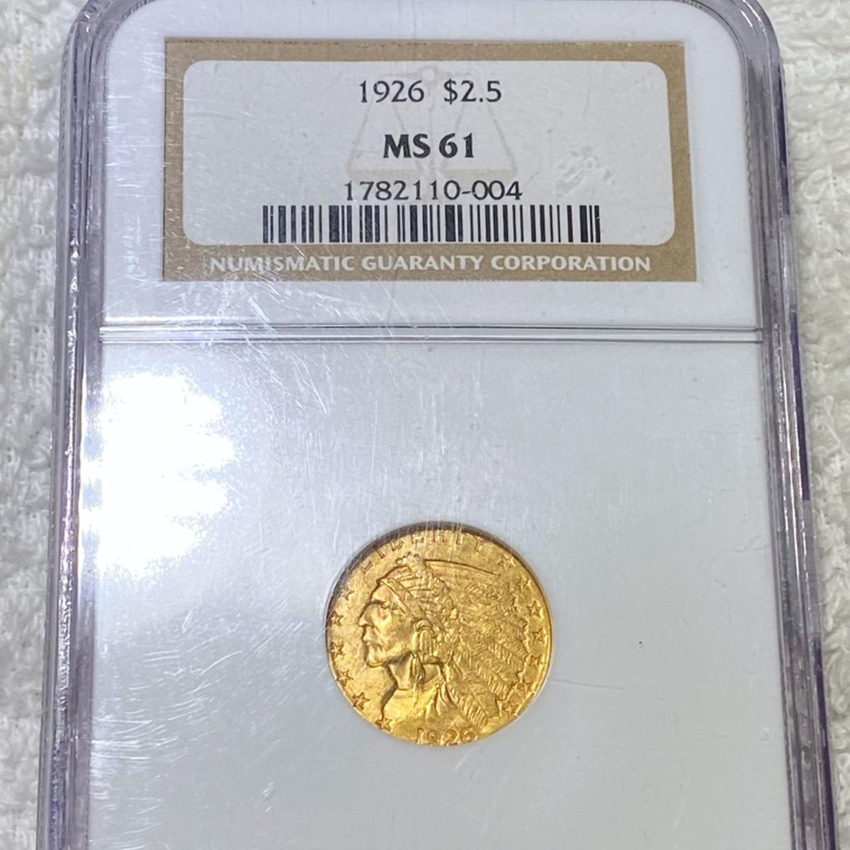 1926 $2.50 Gold Quarter Eagle NGC - MS61