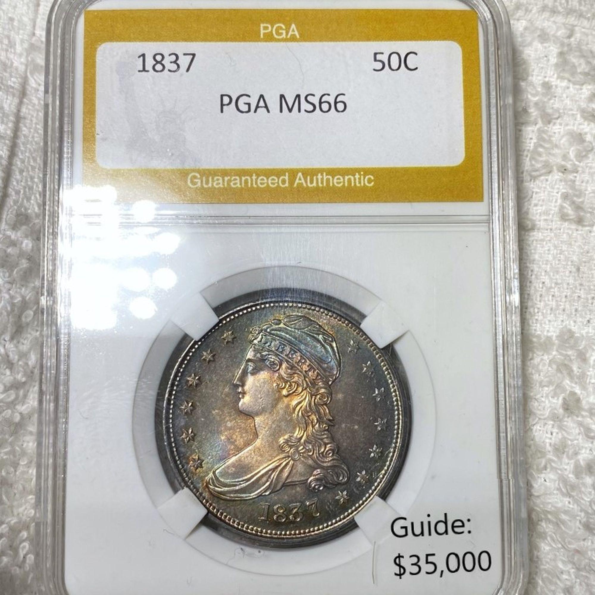 1837 Capped Bust Half Dollar PGA - MS66