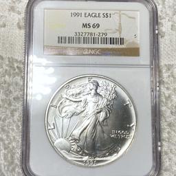 1991 Silver Eagle NGC - MS69