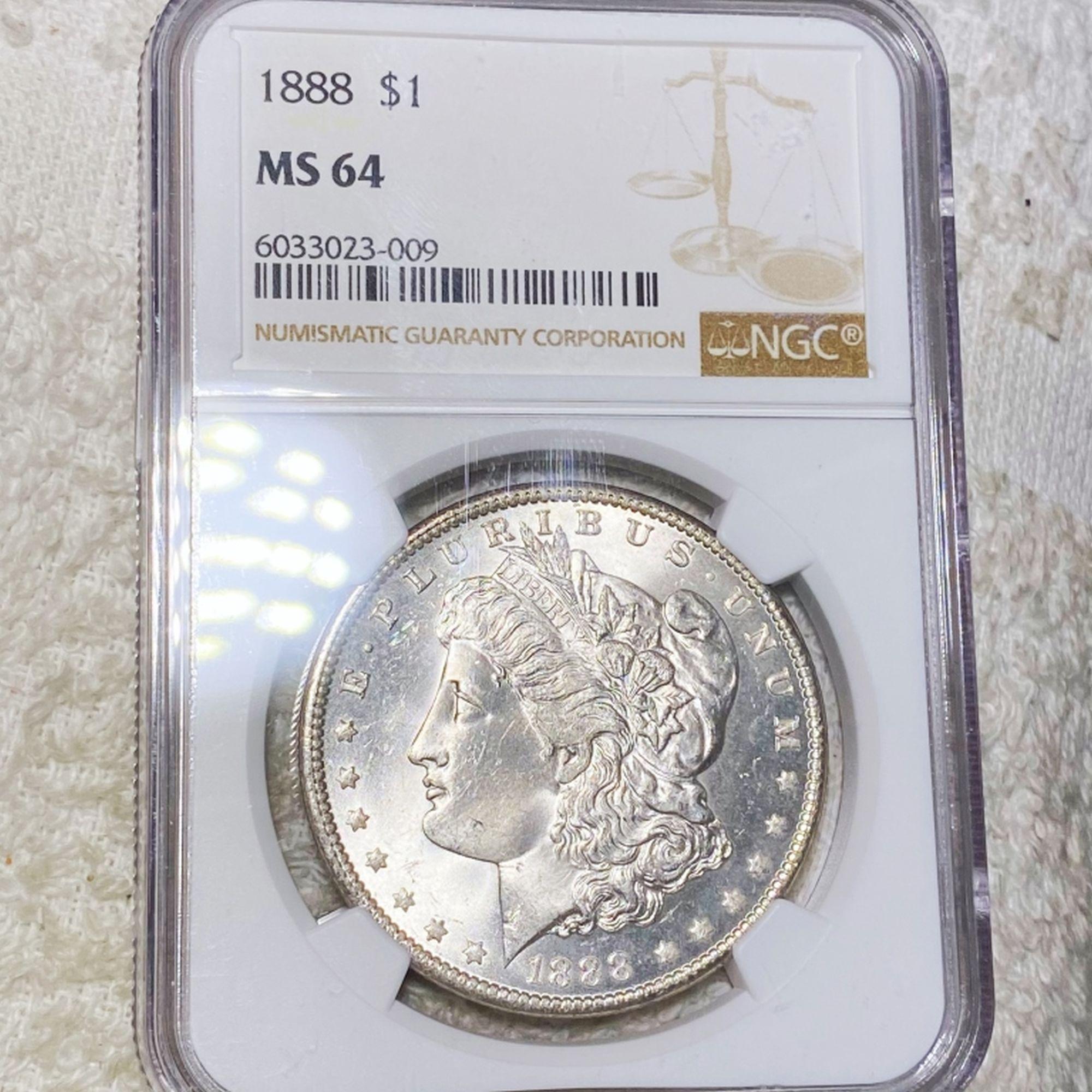 1888 Morgan Silver Dollar NGC - MS64