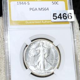 1944-S Walking Half Dollar PGA - MS64