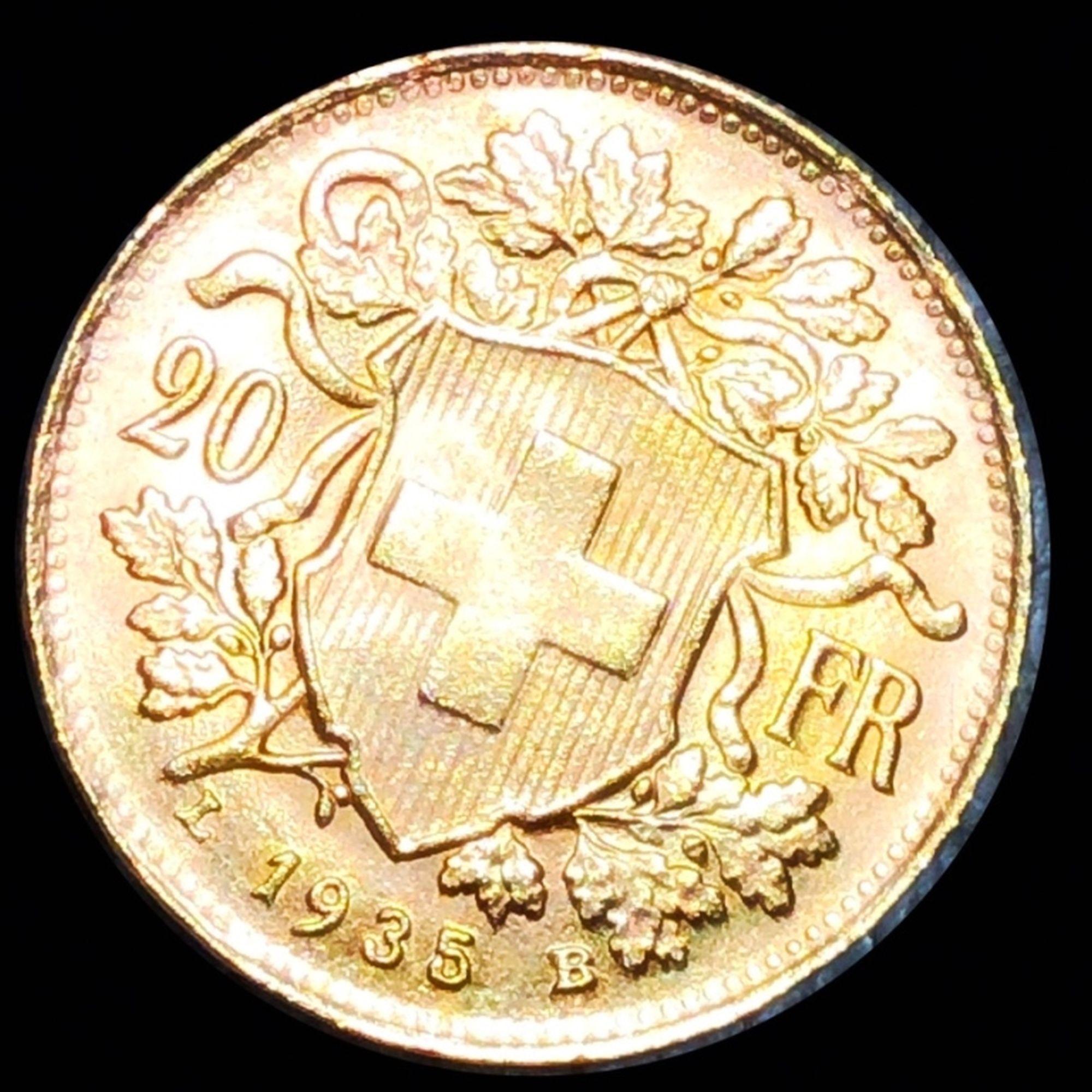 1935-B French Gold 20 Francs UNCIRCULATED