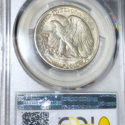 1929-D Walking Half Dollar PCGS - AU 58 CAC