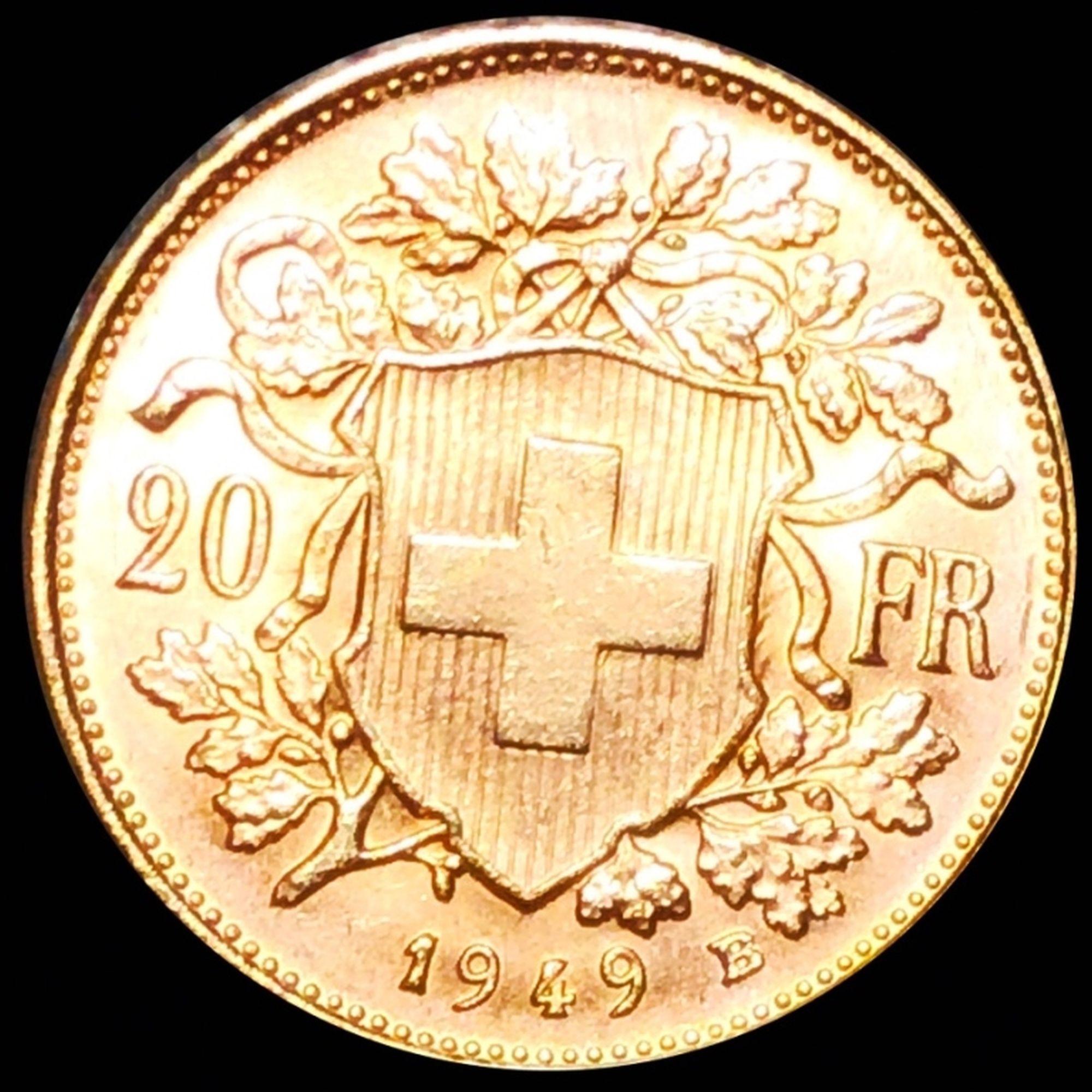 1949-B French Gold 20 Francs UNCIRCULATED