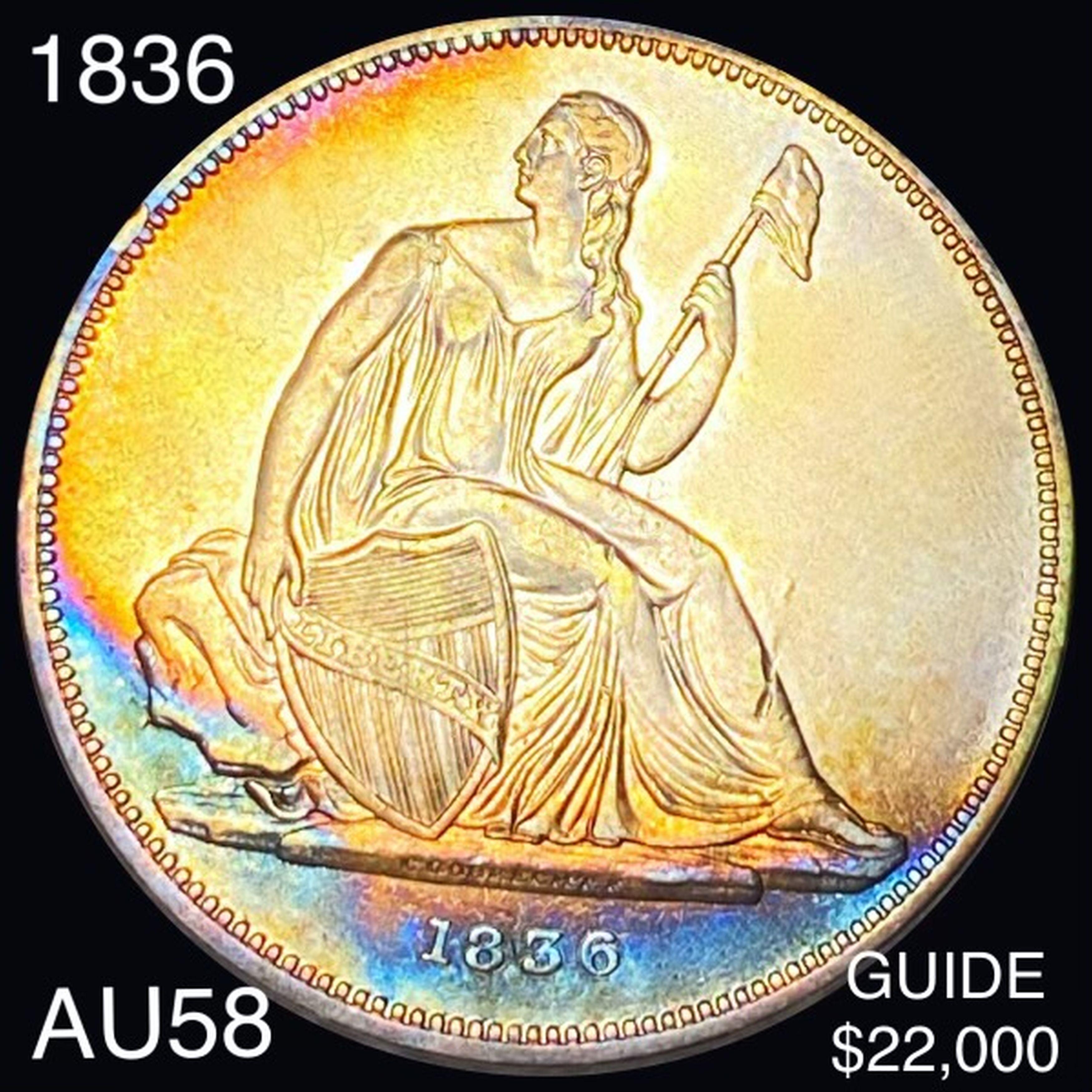 1836 Gobrecht Silver Dollar CHOICE AU