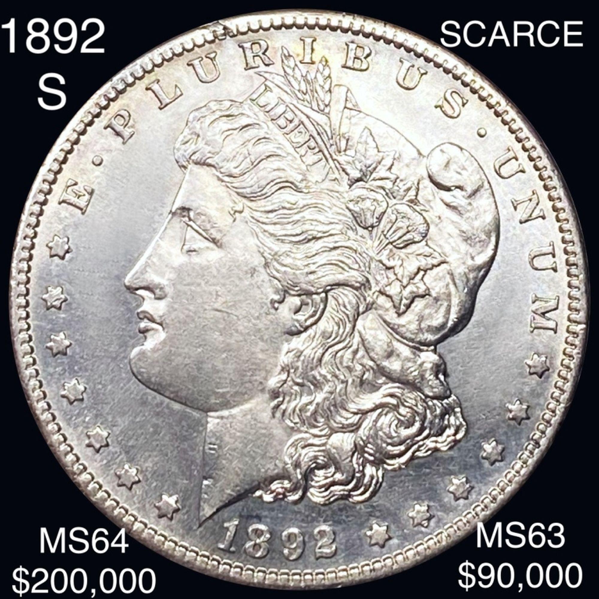 1892-S Morgan Silver Dollar CHOICE BU