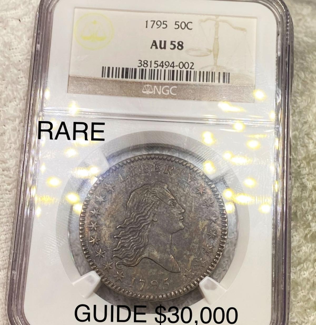 1795 Flowing Hair Half Dollar NGC - AU58