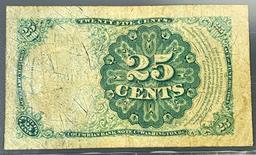 1874 US Fractional Currency 25 Cent Bill NEAR UNC