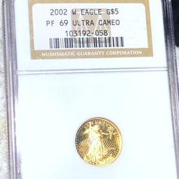 2002-W $5 Gold Half Eagle NGC - PF69ULTCAM 1/10Oz